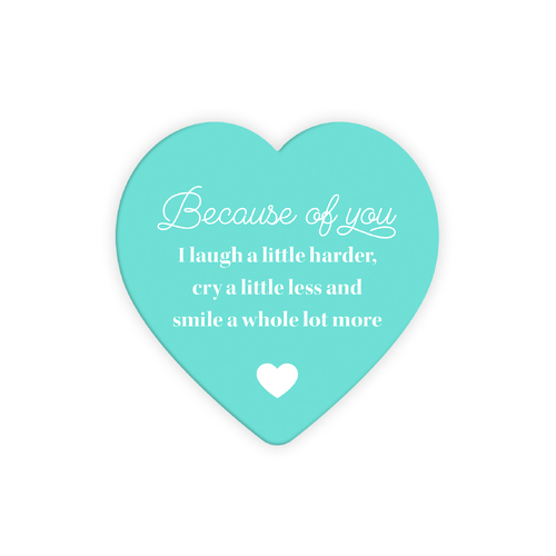 Heartshape Ceramic Coaster - Because
