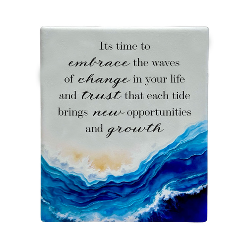 Wave Resin Plaque - Embrace