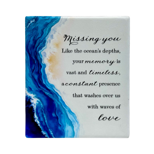 Wave Resin Plaque - Missing You