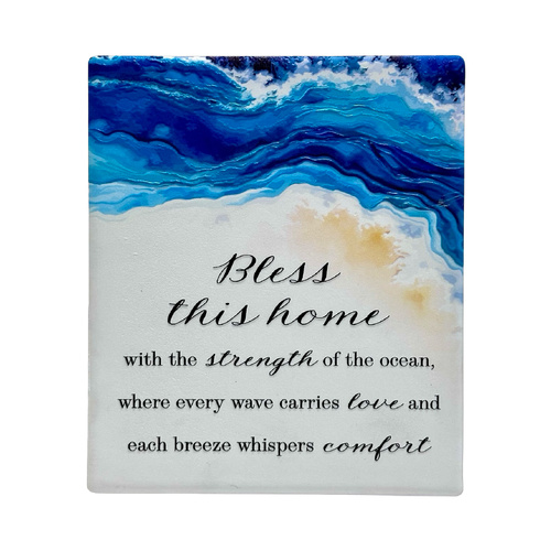 Wave Resin Plaque - Bless This Home
