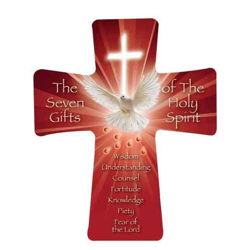 Porcelain Cross - Seven Gifts of the Holy Spirit