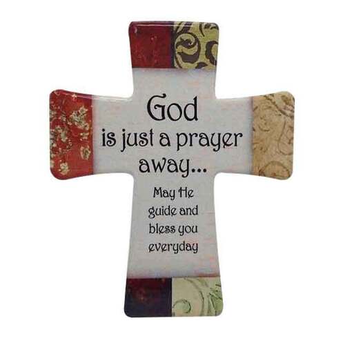 Porcelain Cross - God is Just a Prayer Away
