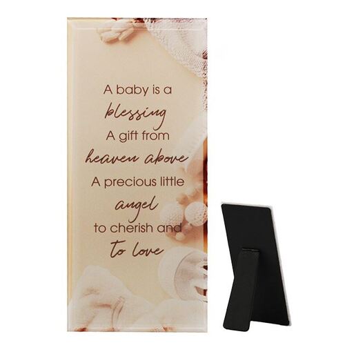 Glass Plaque - Baby Blessing