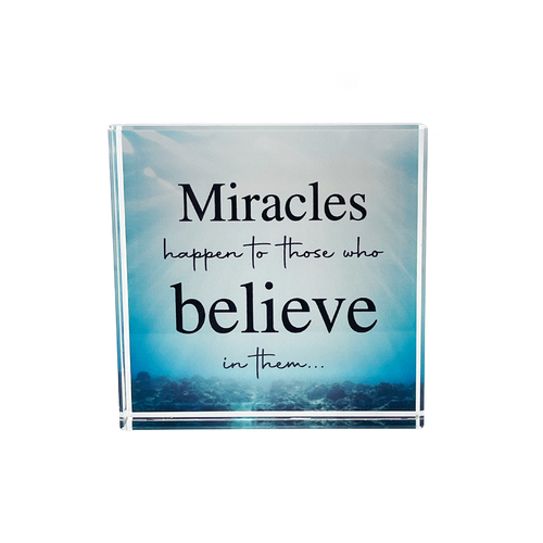 Crystal Affirmation Block - Miracles..