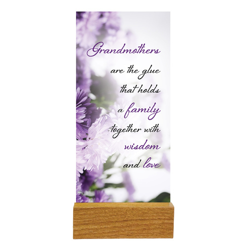 Precious Glass Plaque w/Stand - Grandmother