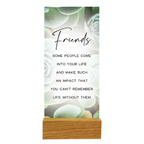 Precious Glass Plaque w/Stand - Friends