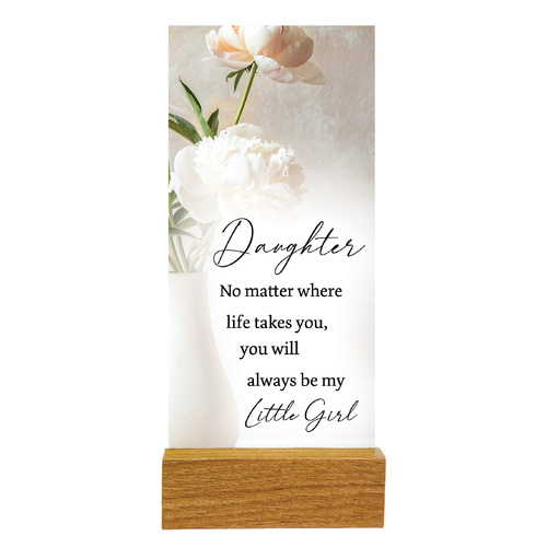 Precious Glass Plaque w/Stand - Daughter
