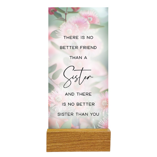 Precious Glass Plaque w/Stand - Sister