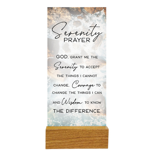 Precious Glass Plaque w/Stand - Serenity