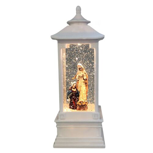 Water Lantern Holy Family White - Light Up - 290 x 100mm