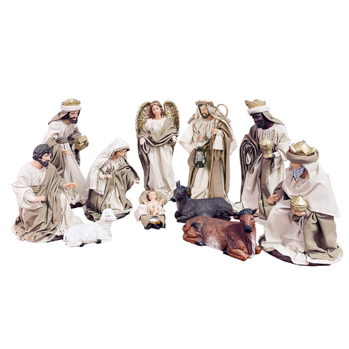 Nativity Set Resin - Cloth Fabric - 11pcs - 400mm