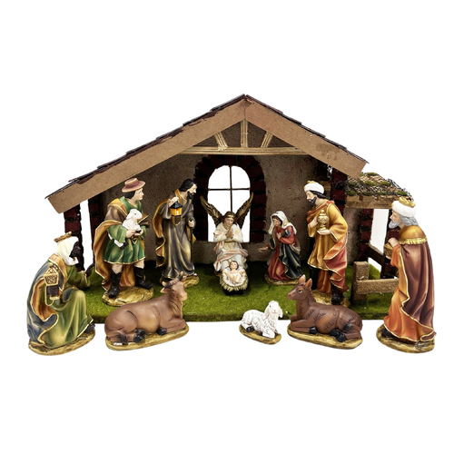 Nativity Stable Set Resin - 11pcs 200mm