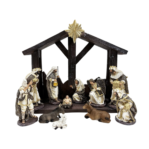 Nativity Stable Set Resin - 11pcs 140mm