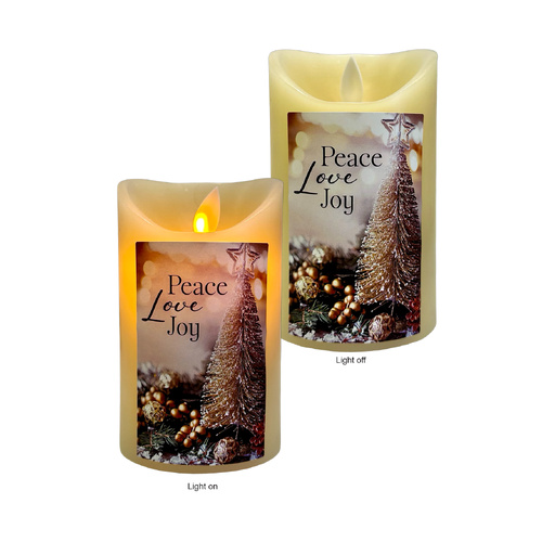 LED Wax Scented Candle - Peace Love Joy