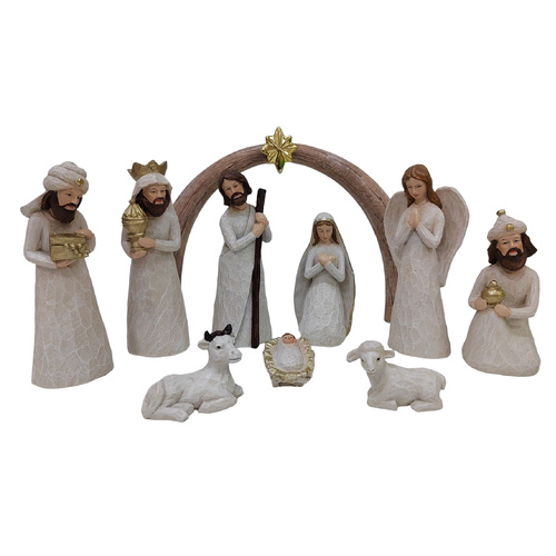 Nativity Stable Set Resin - 11pcs 140mm