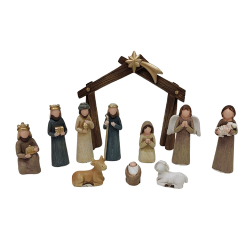 Kiddie Nativity Set w/Stable - 70mm