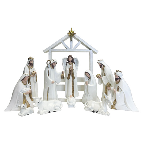 Nativity Stable Set Resin - 11pcs 180mm