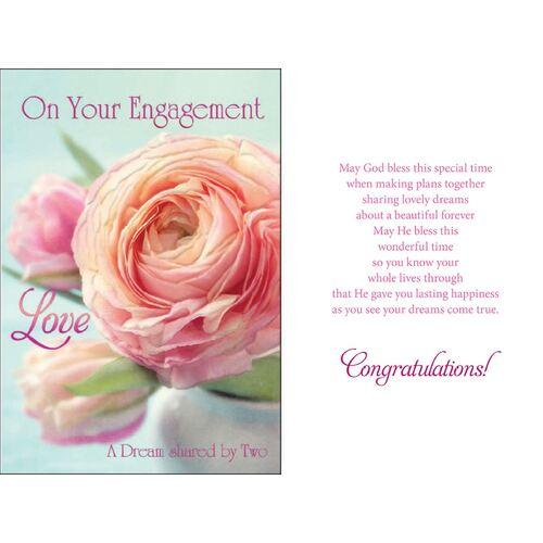 Card - Engagement Peach Flower