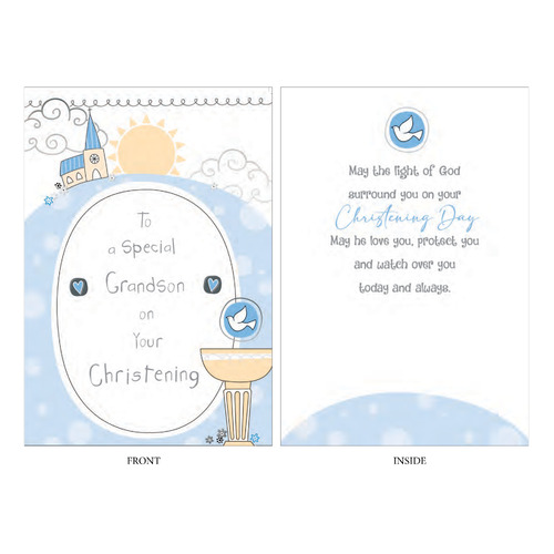 Card - Christening Special Grandson