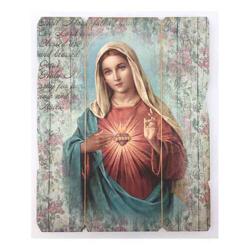 Plaque Vintage Saint - Sacred Heart Mary