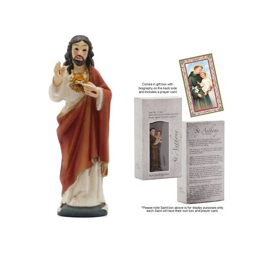 Statue 9cm Resin - Sacred Heart of Jesus