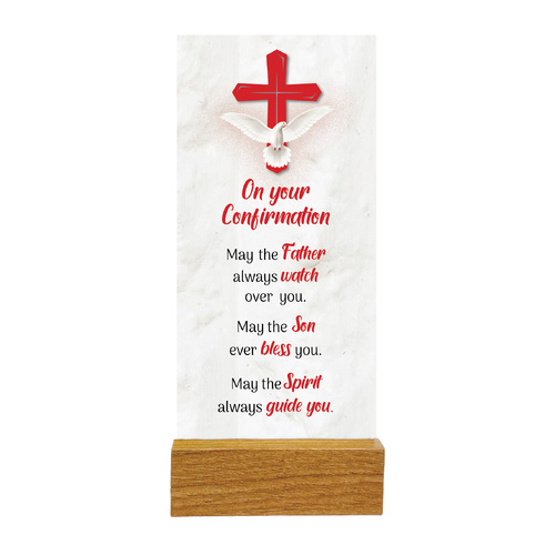 Precious Glass Plaque w/Stand - Confirmation