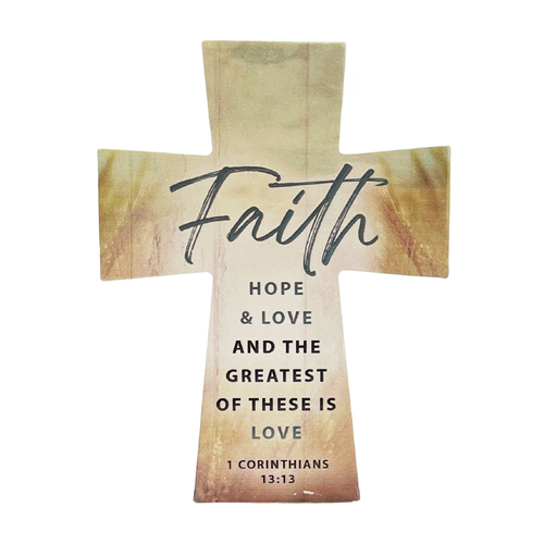 Ceramic Cross - Faith, Hope, Love
