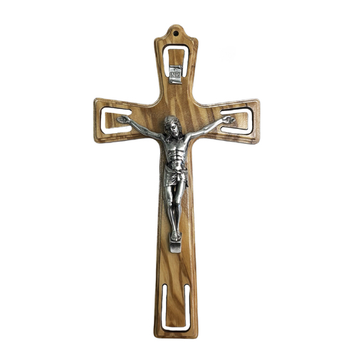 Crucifix Wooden Wall Olive - 200 x 100mm