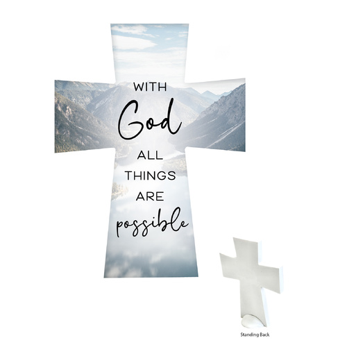 Ceramic Cross - With God All Things Possible