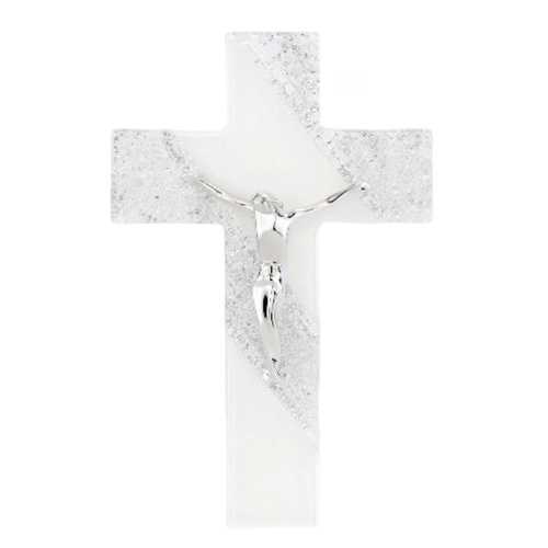 Murano Glass Crucifix w/Sahara Silver Corpus