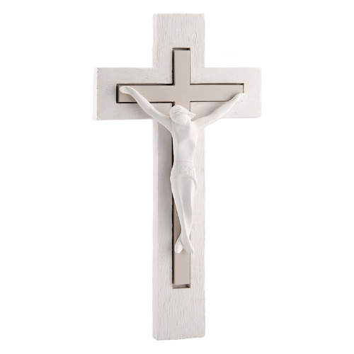 Resin Crucifix w/Resin Inlay Cross