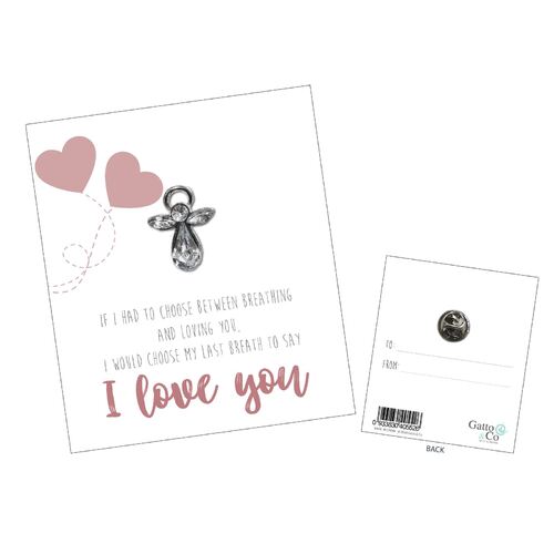 Lapel Pin Always With You Angels - I Love You