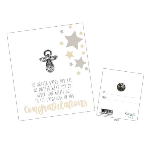 Lapel Pin Always With You Angels - Congratulations