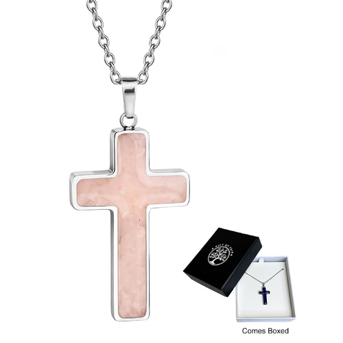 Gift of Faith Necklace with Quartz Rose Cross