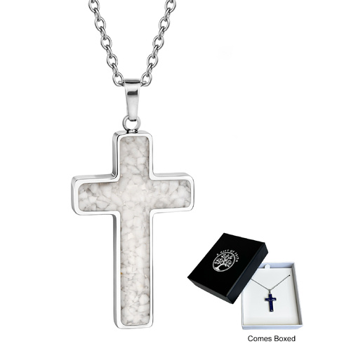 Gift of Faith Necklace with White Howlite Cross