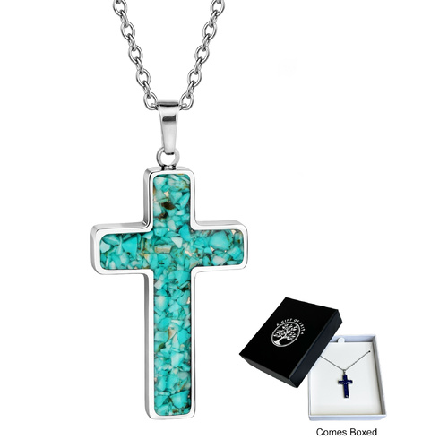 Gift of Faith Necklace with Turquoise Cross