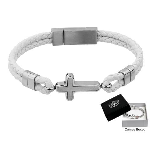 Bracelet Leather (Tan) Cross