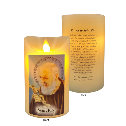 LED Wax Scented Candle - St Pio