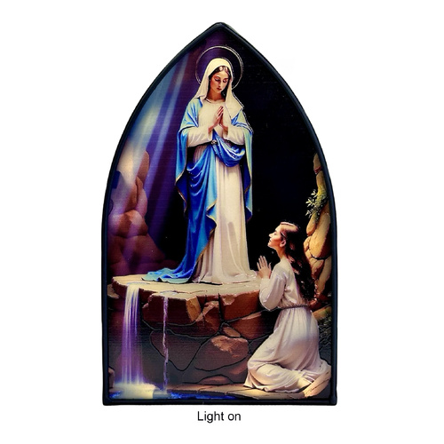 Divine Series LED Plaque - Our Lady of Lourdes