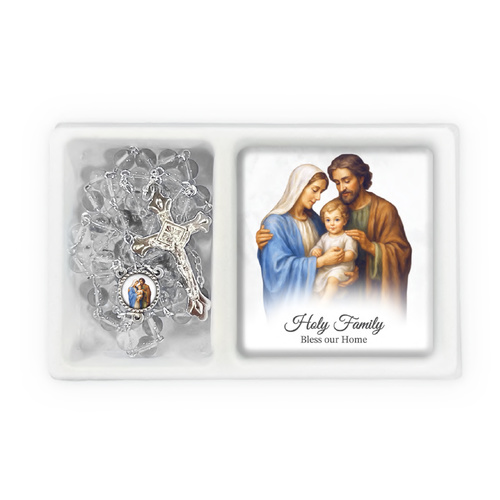 Rosary and Plaque Set - Holy Family