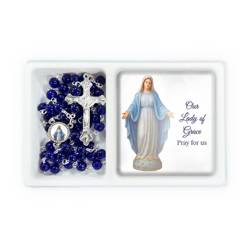 Rosary and Plaque Set - Miraculous
