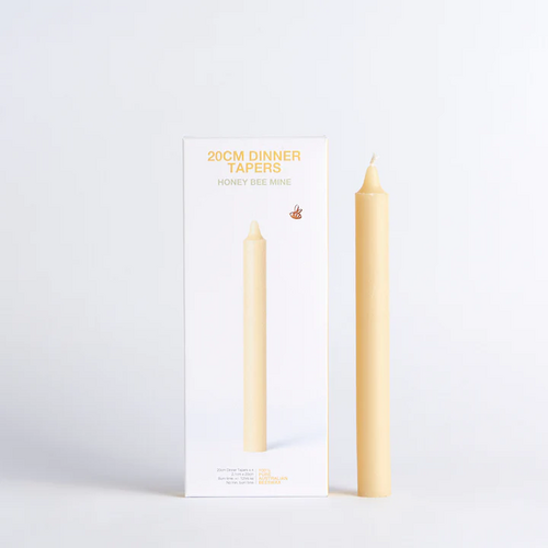 100% Beeswax Taper Candles 20cm high, 12 Hour Burn Time