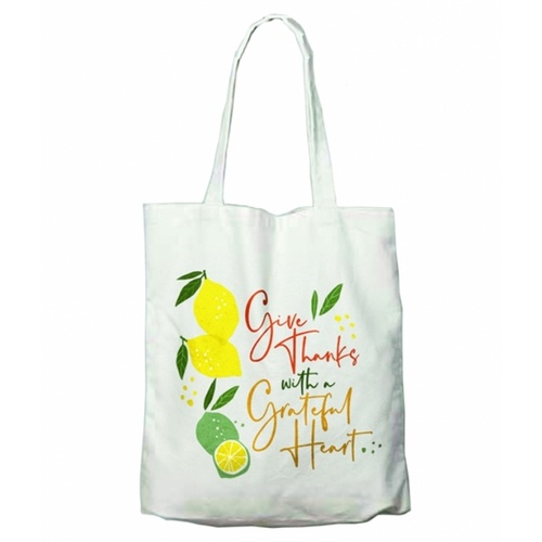 Tote Bag, Canvas: Give Thanks With A Grateful Heart