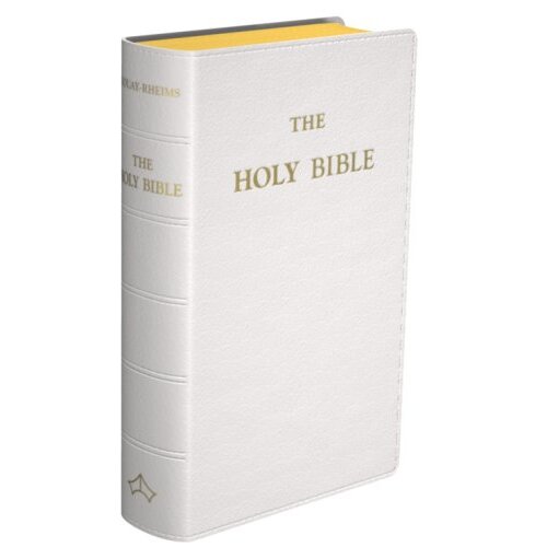 Douay Rheims Bible Pocket Size White Leather
