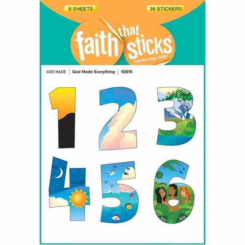 God Made Everything (6 Sheets, 36 Stickers) (Stickers Faith That Sticks Series)