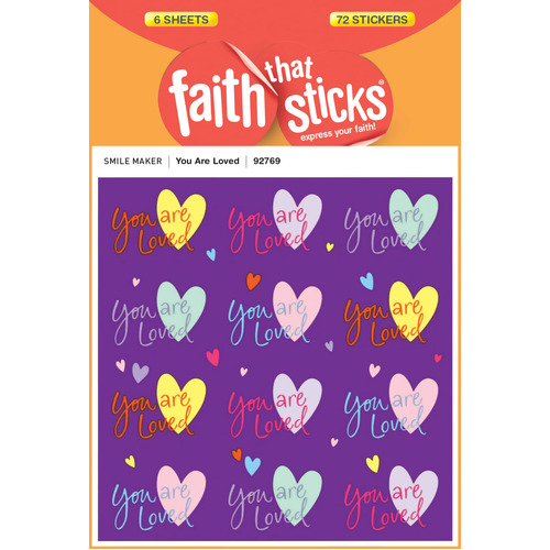 You Are Loved (6 Sheets, 72 Stickers) (Stickers Faith That Sticks Series)
