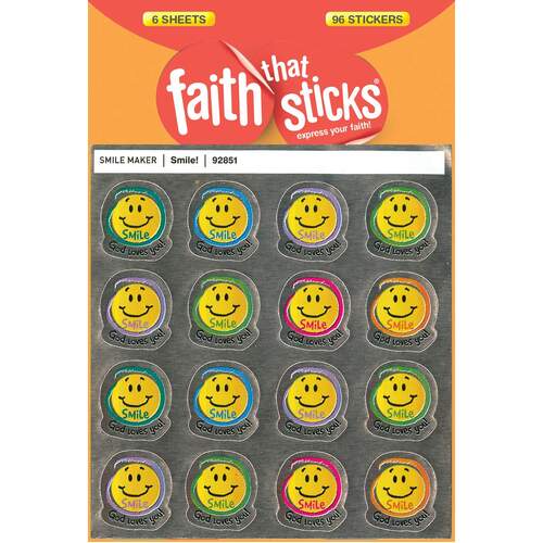 Smile! (6 Sheets, 96 Stickers) (Stickers Faith That Sticks Series)