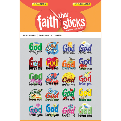 God Loves Us (6 Sheets, 120 Stickers) (Stickers Faith That Sticks Series)
