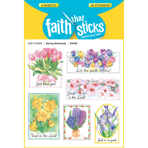 Spring Blessings (6 Sheets, 36 Stickers) (Stickers Faith That Sticks Series)