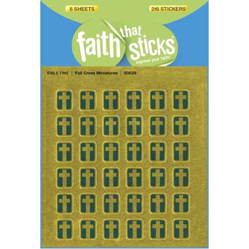 Foil Cross Miniatures (6 Sheets, 216 Stickers) (Stickers Faith That Sticks Series)